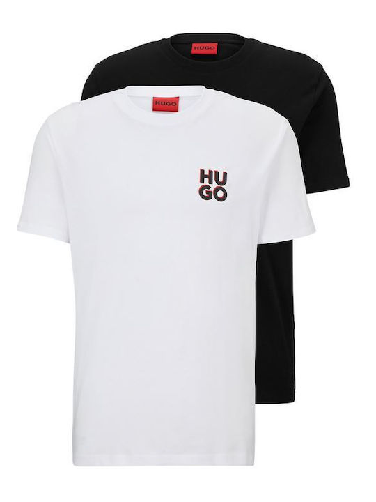 Hugo Boss 2pack T-shirt Bărbătesc cu Mânecă Scurtă Alb