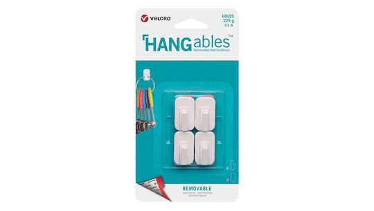 Hangables Removable Hook 1/2lb White 4ct Velcro 30102062