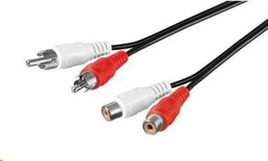 PremiumCord Кабел 2x RCA мъжки - 2x RCA мъжки 5м kjackcmf2-5