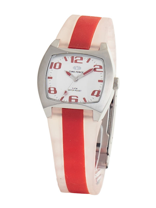 Time Force Damen Uhr mit Rot Metallarmband