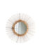 Freebox Wall Mirror with Beige Wooden Frame Diameter 85cm 1pcs