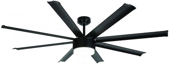 Fos me Deckenventilator 172.72cm mit Leuchte Schwarz