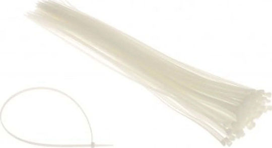 Spacetronik Plastic Cable Ties 500mm x 4.8mm in White Colour (100 pcs)