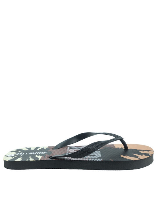 Mitsuko Herren-Flip-Flops Schwarz