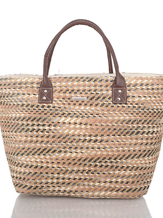 Straw Beach Bag Apricot Df-021111