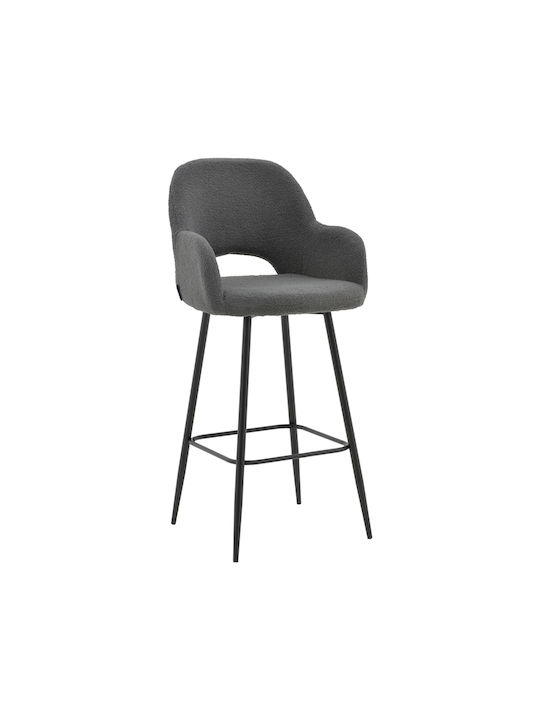 Stools Bar with Backrest Upholstered with Fabric Renish Gray 1pcs 51x57x114cm