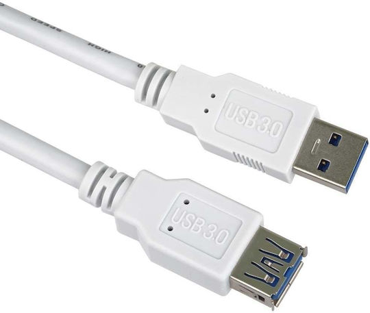 PremiumCord USB 2.0 Cablu USB-A - USB-A female Alb 1m ku3paa1w