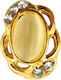 AGC Metallisch für Nägel Gold Oval mit Strass 1Stück
