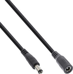 Inline Inline DC Extension Cable DC Male Female Plug 5.5x2.5 mm AWG 18 Black 3 m