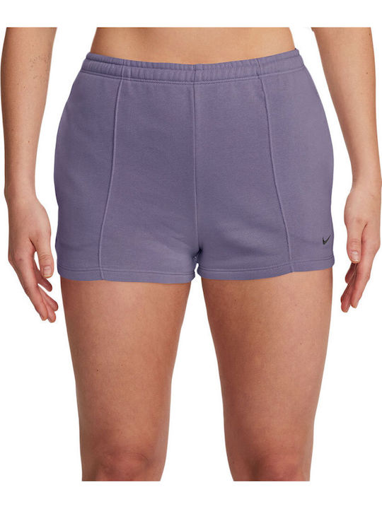 Sportswear Γυναικείο Πετσετέ Ψηλόμεσο Αθλητικό Σορτς Μωβ