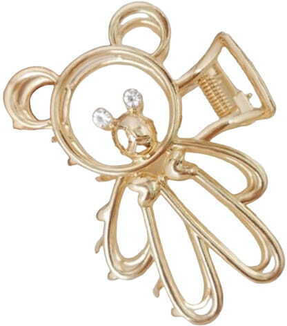 Ecarla Metal Hair Clip Bear Shape Gold Sp262