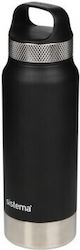 Ανοξείδωτος Θερμός Υγρών Μαύρος Hydration Steel Bottle 1l Sistema Ανοξείδωτος Θερμός Υγρών Μαύρος Hydration Steel Bottle 1l Sistema