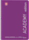 Spiral Notebook 17x25 Academy 3 Subjects Purple