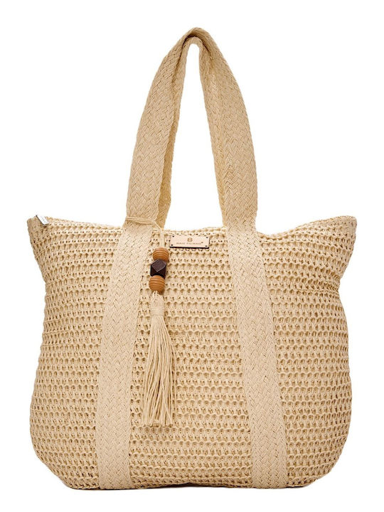 Bag to Bag Ψάθινη Women's Bag Shoulder Beige