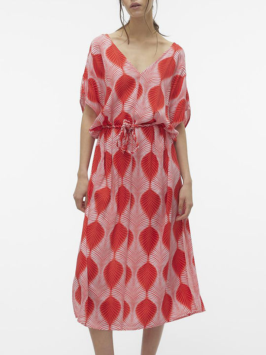 Vero Moda Midi Dress Goji Berry Multi