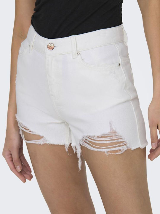 Only Women's Jean High-waisted Shorts White