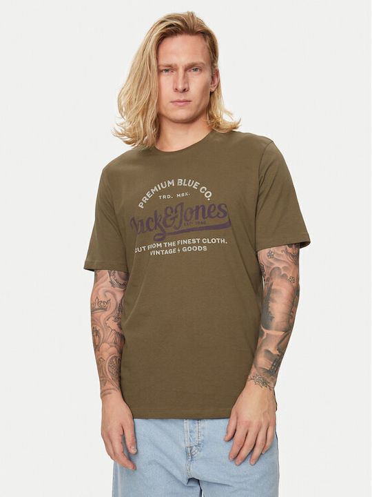 Jack & Jones T-shirt Bărbătesc cu Mânecă Scurtă Cub Brown