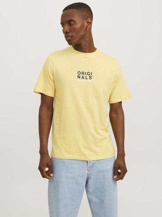 Jack & Jones Ανδρικό T-shirt Κοντομάνικο Κίτρινο