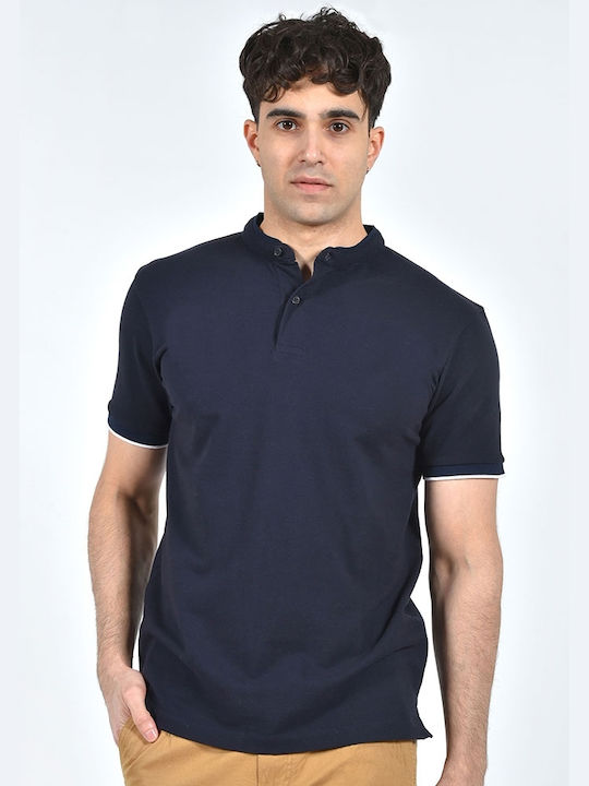 Clever Men's Short Sleeve Blouse Polo BLUE