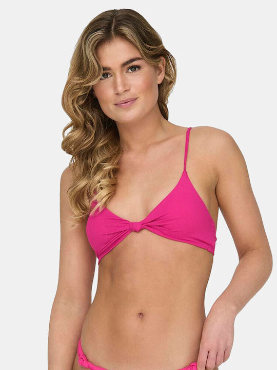 Only Bikini Swim Top with Adjustable Straps Fuchsia Purple