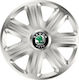 Versaco Car Hubcap Set with Skoda Emblem 15" 4pcs Silver