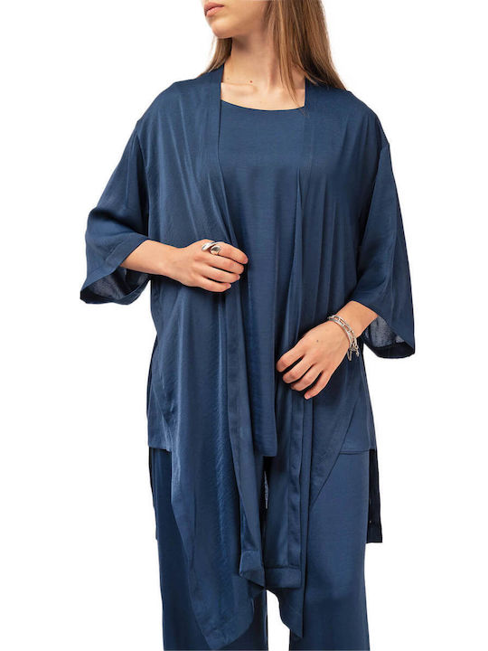 Moutaki Women's Kimono Navy