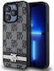 Dkny Pu Leather Checkered Pattern Stripe Case Iphone 14 Pro Black