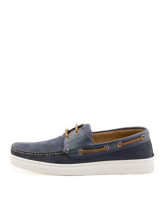 Damiani Δερμάτινα Ανδρικά Boat Shoes σε Μπλε Χρώμα