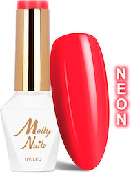 Molly Lac Гел лак за нокти Neon Red 8гр