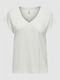 Only Women's Blouse with V Neckline White