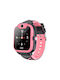 Kinder Smartwatch mit Kautschuk/Plastik Armband Pink