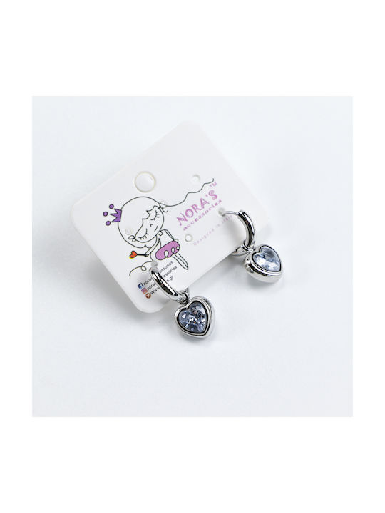 Heart Earrings Silver Stainless Steel