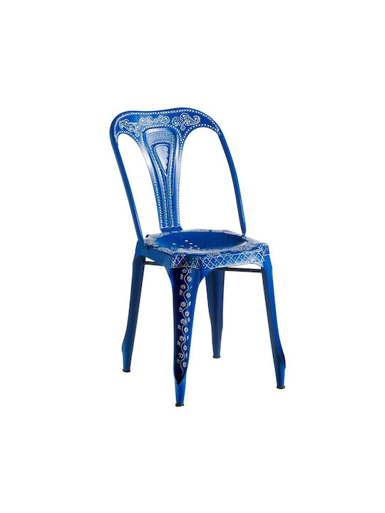 Dining Room Metallic Chair Blue 41x39x85cm