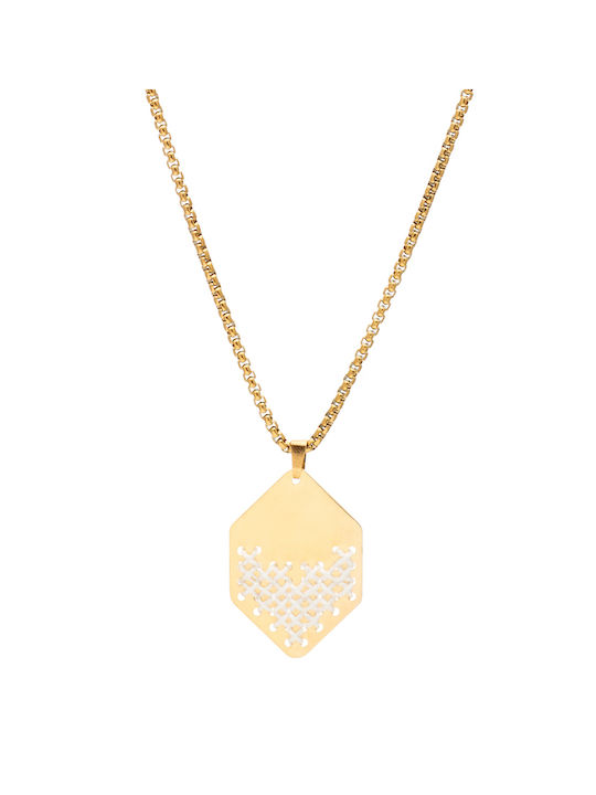 Necklace Kedima Rhombus White