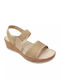 La Coquette Women's Flat Sandals Anatomic in Beige Color