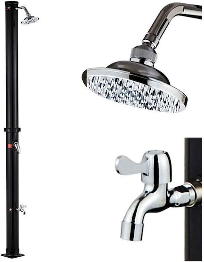 Bakaji Ντουζιέρα Πισίνας Ηλιακή από PVC 220x16.5x16.5εκ. Μαύρη