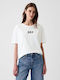 GAP Women's Blouse Cotton Short Sleeve White