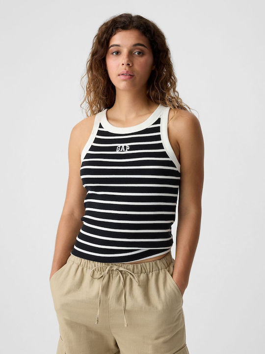 GAP Women's Blouse Cotton Sleeveless Striped Bl...
