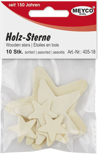 Wooden Stars 10pcs 405-20 Meyco