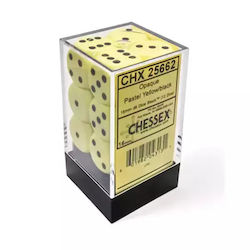 Chessex Block 12 Opaque 16mm D6 Dice Pastel Yel...
