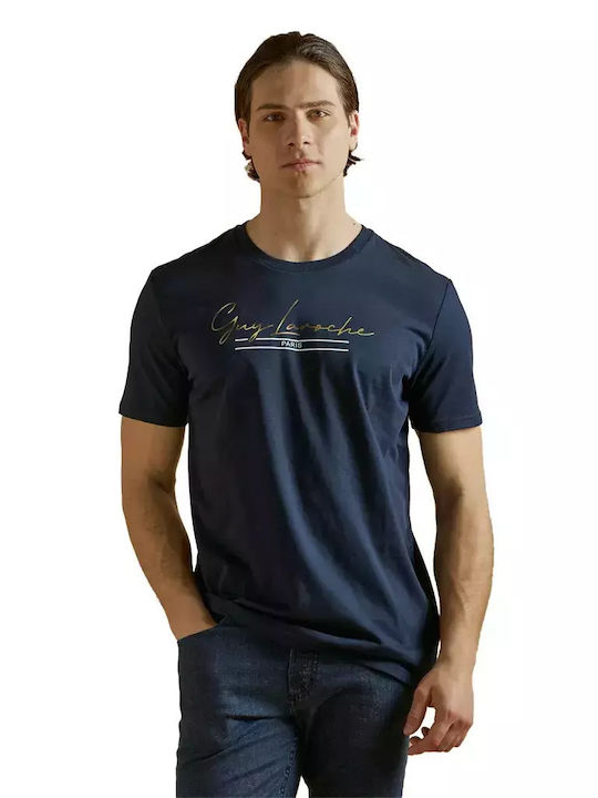 Guy Laroche Men's Short Sleeve T-shirt Blue