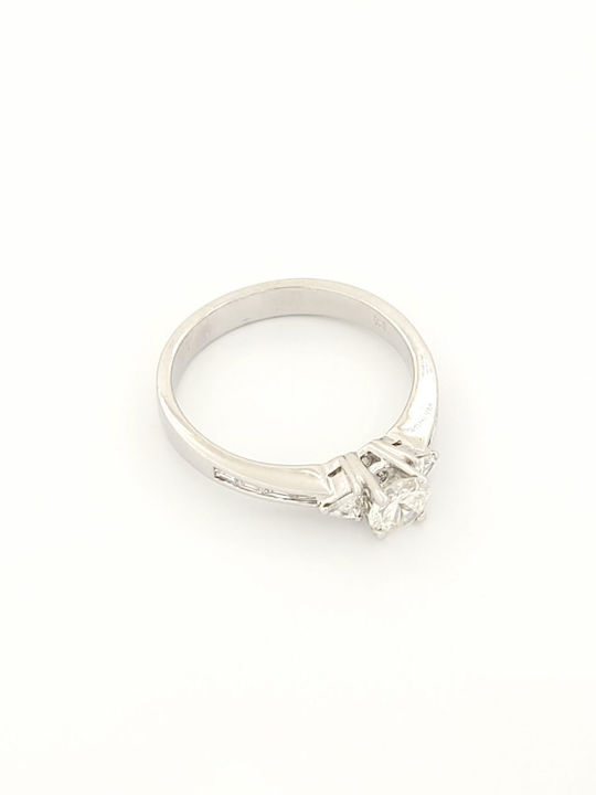 Weißgold Damen Einzelsteinring K18 Diamanten Code 106812