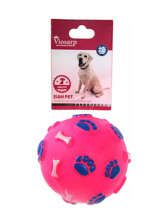 Viosarp Dog Toy Ball Rubber Sound 7cm Pink Vc1724