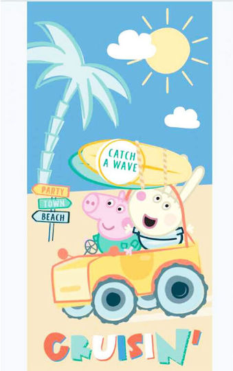 Prosop de plajă pentru copii George Rebecca Rabbit "Peppa Pig" Albastru