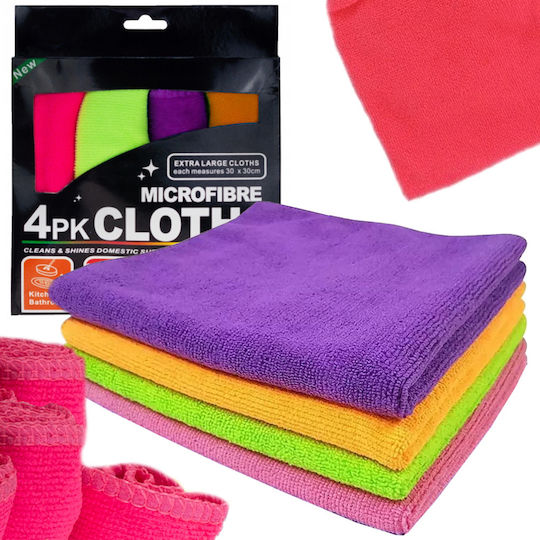 Verk Group Car Microfiber Cleaning Cloths for Car Windows 30x30cm 4 Pieces