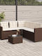 Garden & Outdoor Furniture Sets Sofa Set 2 Pieces Brown with Pillows