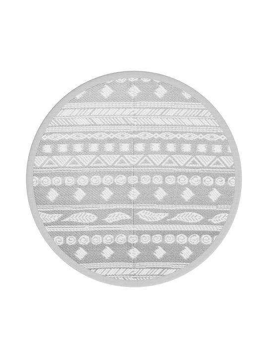 vidaXL Rug Outdoor Round Grey