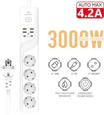 Leewello Power Strip White