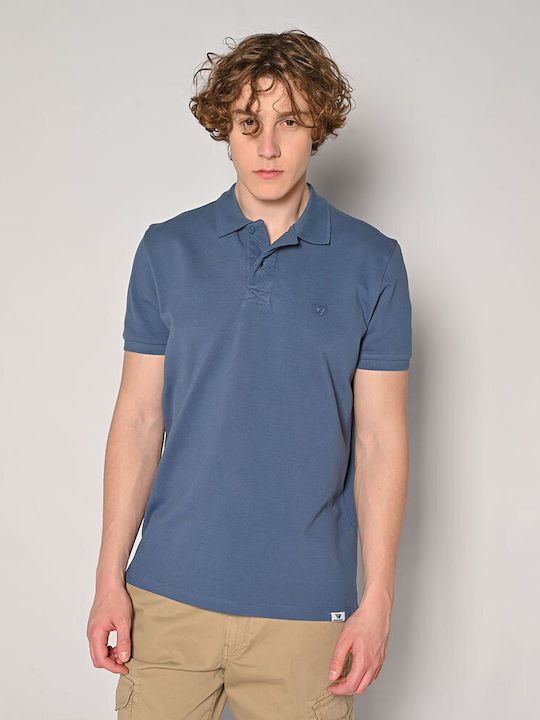 Brokers Jeans Men's Short Sleeve Blouse Polo Blue