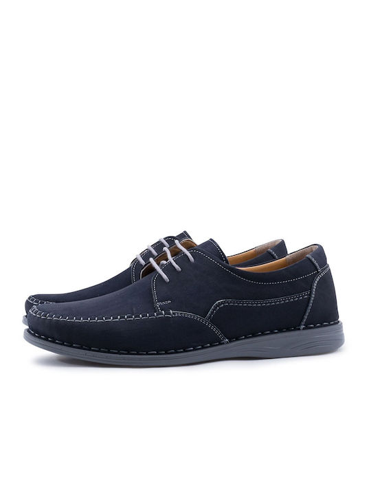 Mondo Men's Leather Casual Shoes Blue